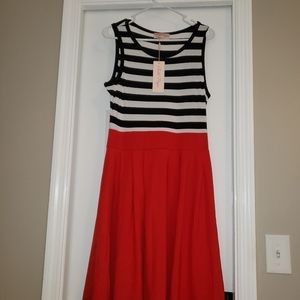 Belle Poque Women's Scoop Neck Striped Dress